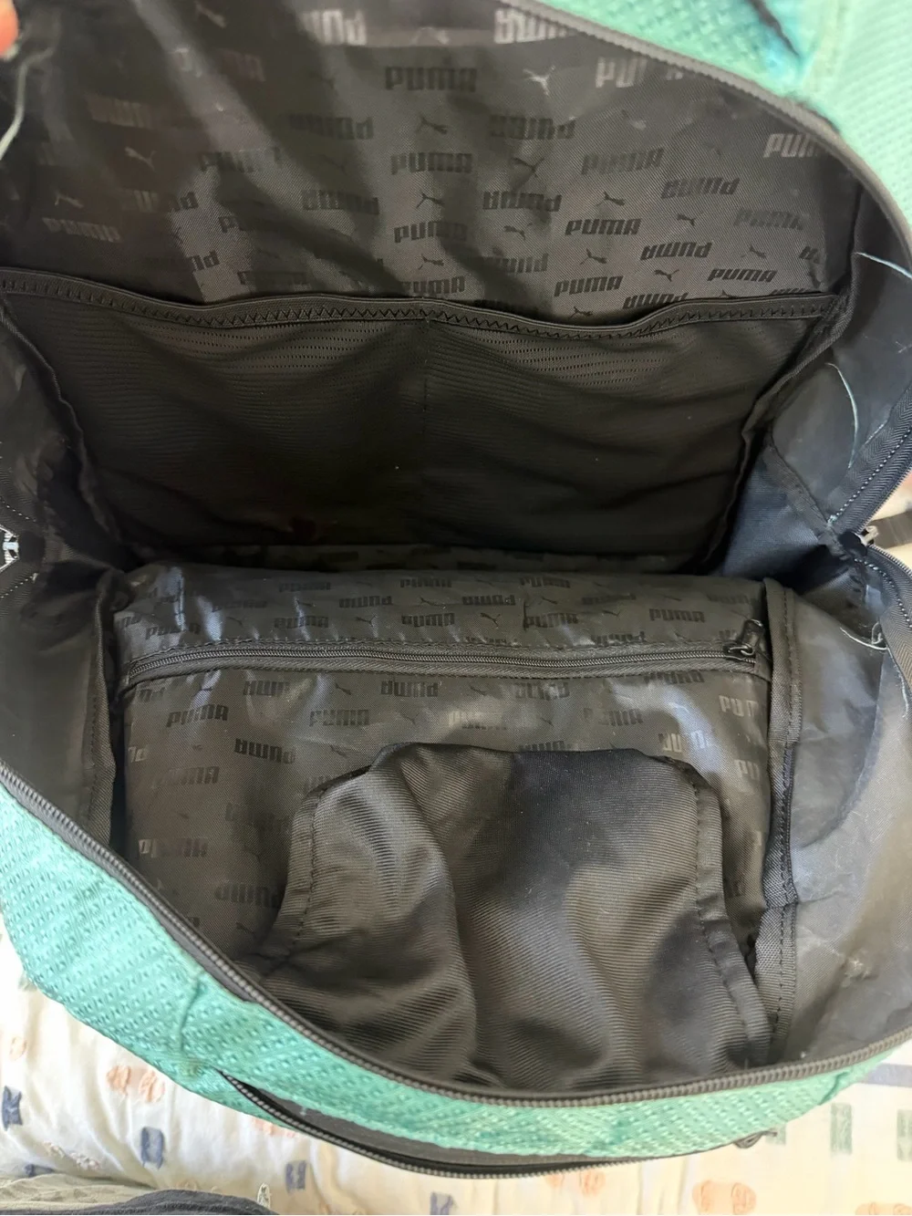 Puma Teal and Black Backpack with Reflective Logo